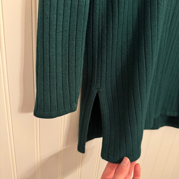 Vintage Express Tricot Womens Ribbed Tunic Large Forest Green Long Sleeve Size M - Picture 4 of 10